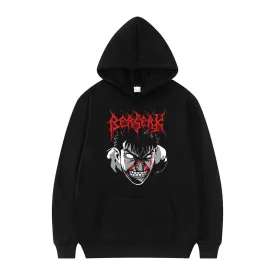 Anime Berserk Guts Loose Casual Sports Hoodie Hip Hop Oversized Manga Print Sweatshirts