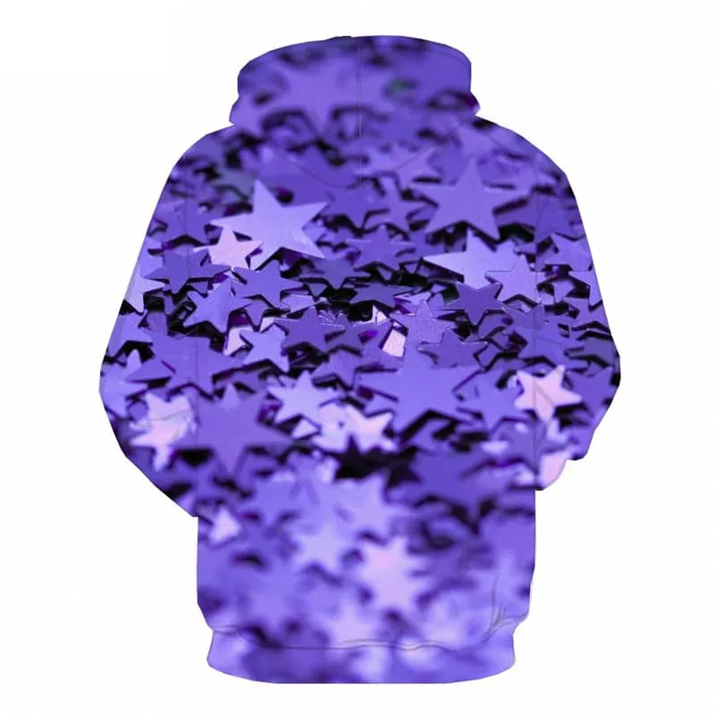 Christmas Sweatshirts men Star Hoodie Print Party 3d Printed Purple Sweatshirt Printed