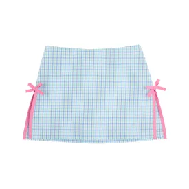 Clays Club Skort Sunrise Blvd Blue & Turks Teal Chandler Check/Hamptons Hot Pink