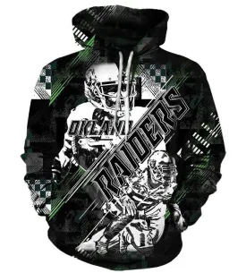 Football Okland Raiders Hoodies - Pullover Sport Football Black Hoodie