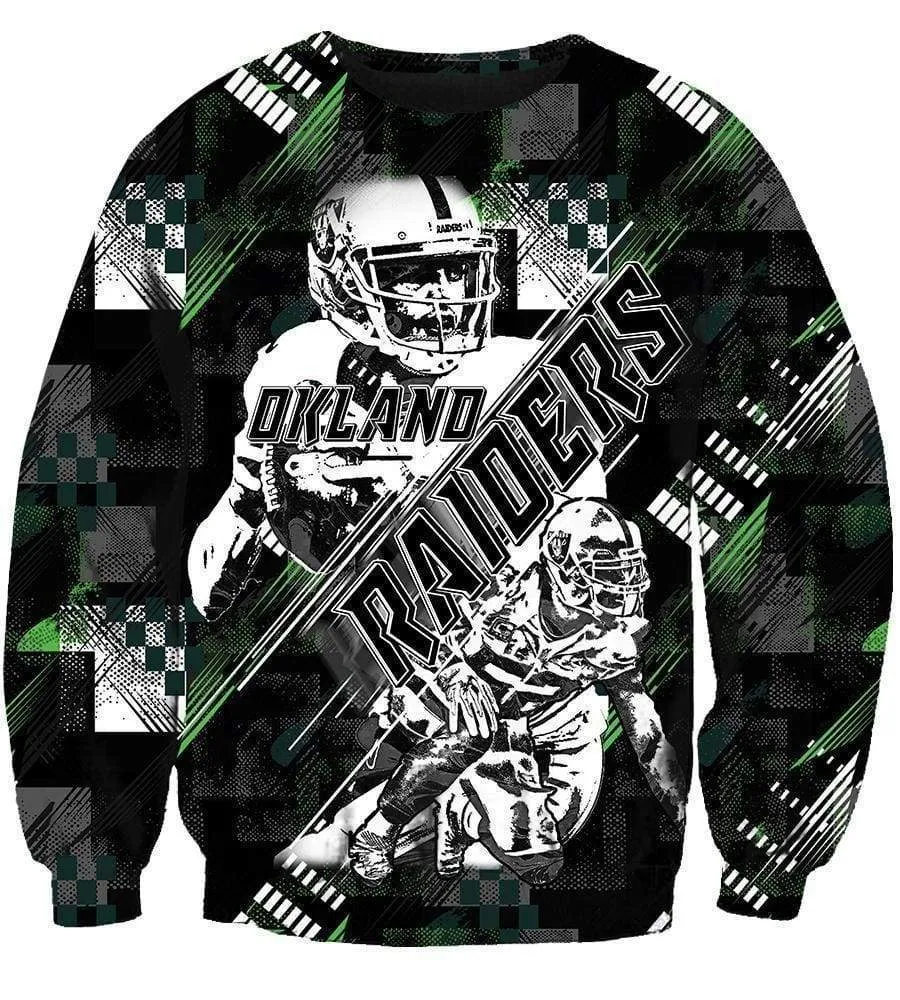 Football Okland Raiders Hoodies - Pullover Sport Football Black Hoodie