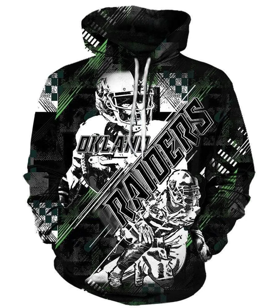 Football Okland Raiders Hoodies - Pullover Sport Football Black Hoodie