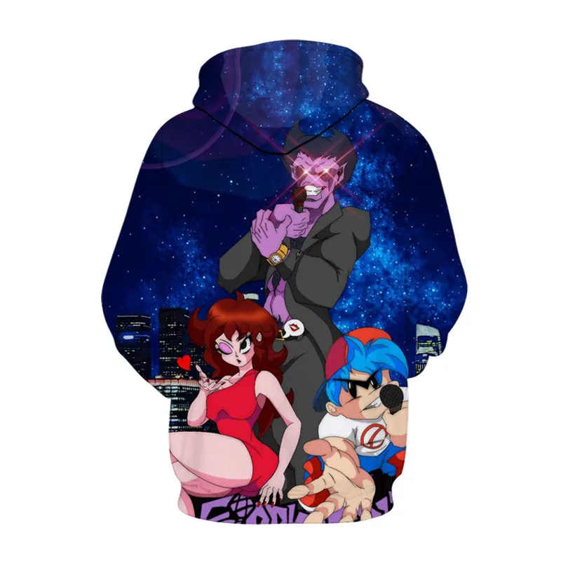 Game Friday Night Funkin Print Hoodies Long Sleeve Autumn Spring Casual Sports Sweatshirt