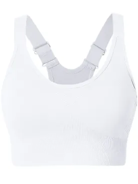 Hanerdun Womens Racerback Padded Sports Bras Adjustable Yoga Workout Bra