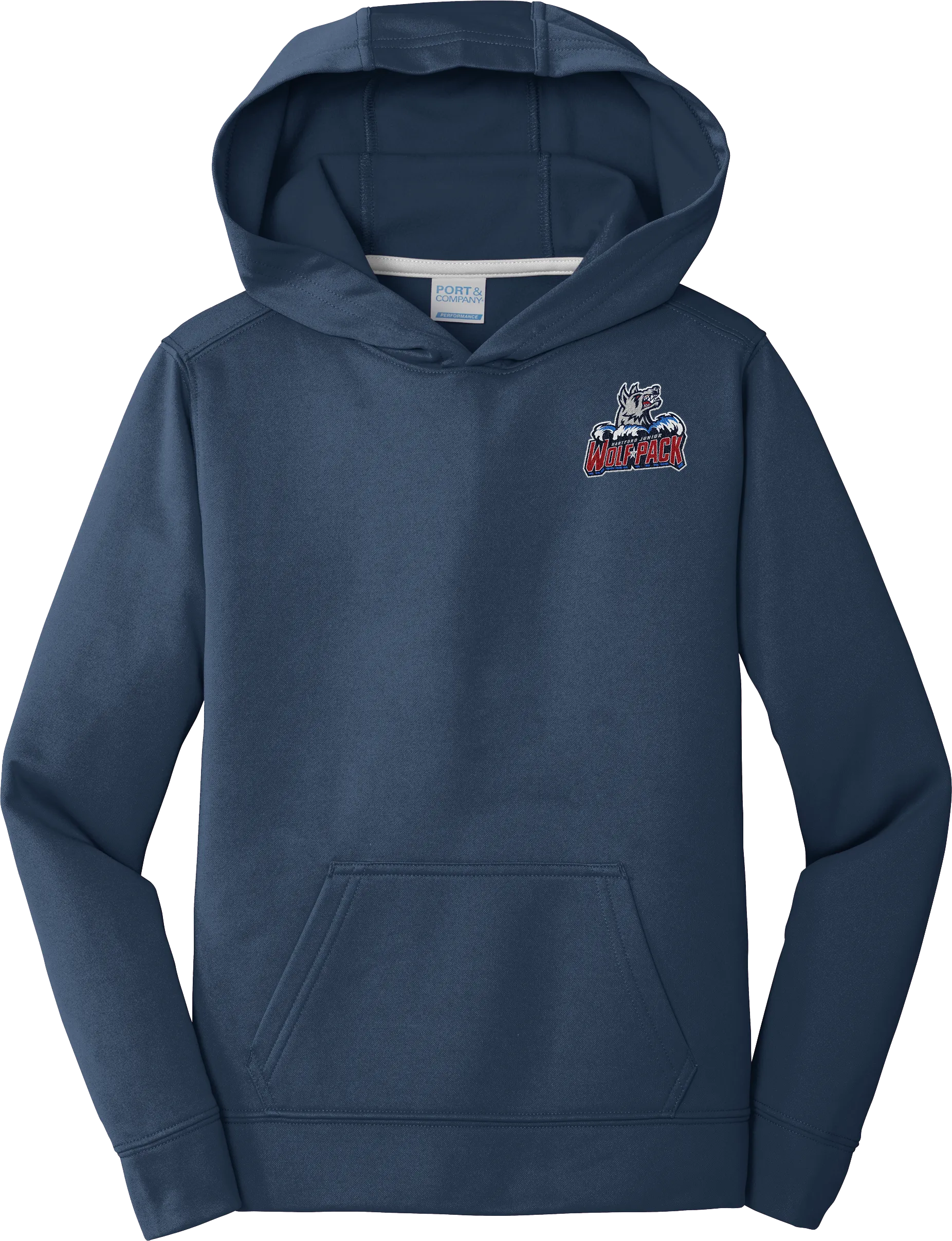 Hartford Jr. Wolfpack Youth Performance Fleece Pullover Hooded Sweatshirt