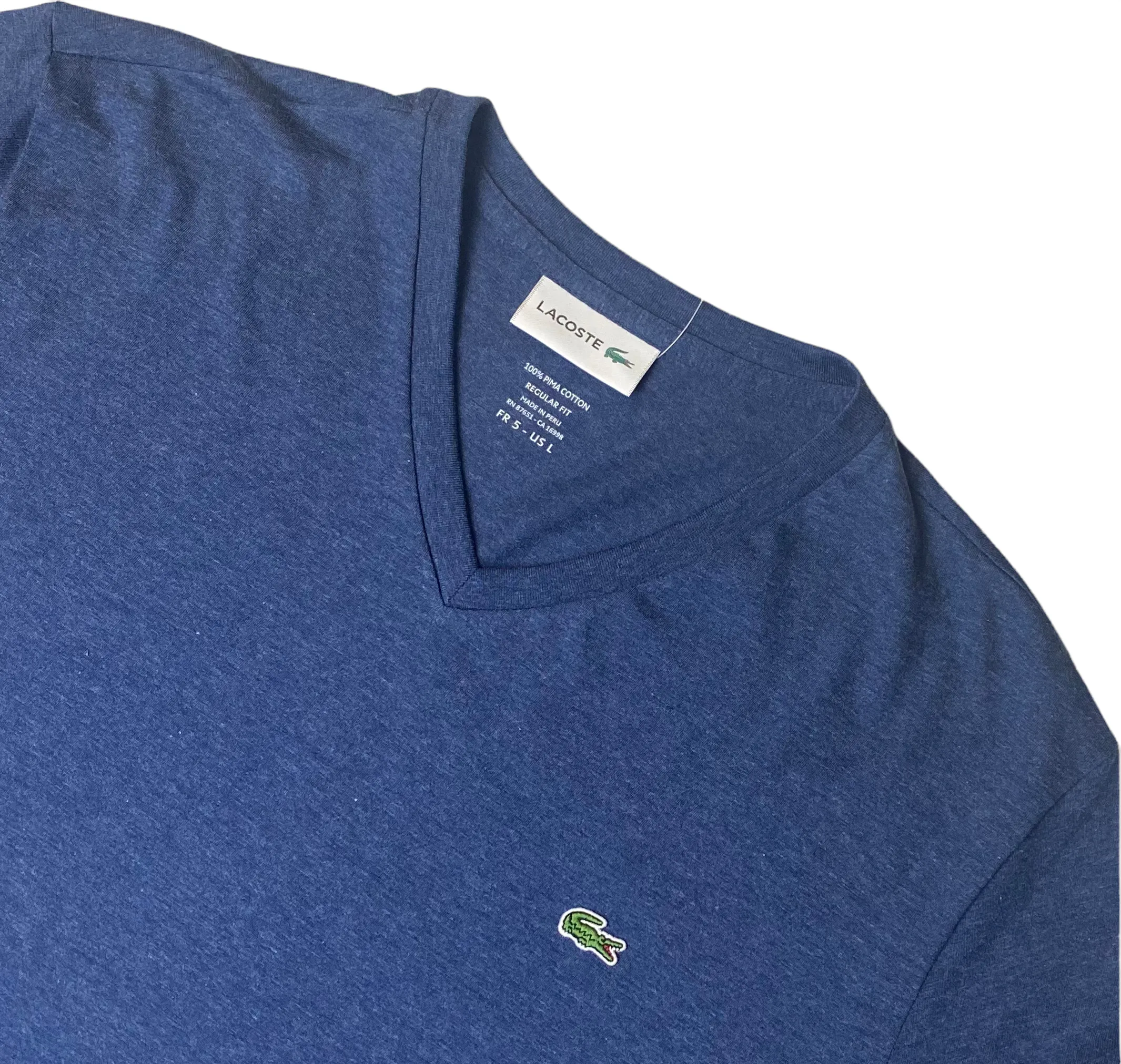 Lacoste Mens V-Neck Pima Cotton T-Shirt - Multiple Colors & Sizes - [TH6710-51]