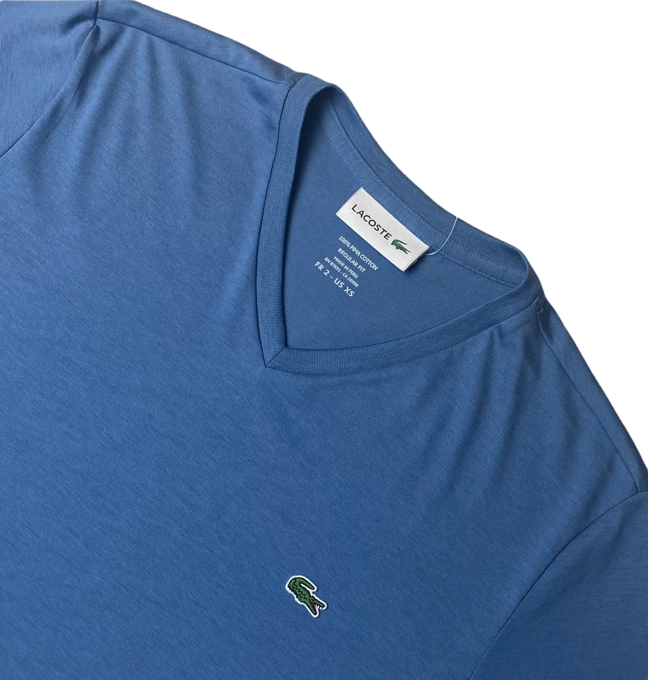 Lacoste Mens V-Neck Pima Cotton T-Shirt - Multiple Colors & Sizes - [TH6710-51]