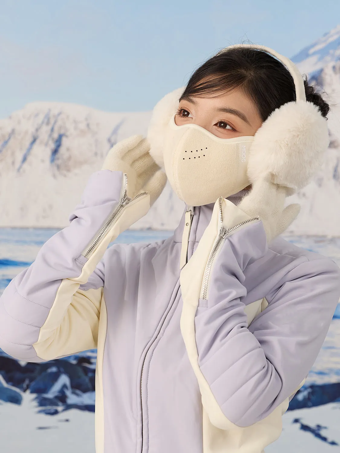 MDOG Windproof Lamb Wool Face Mask Breathable Winter
