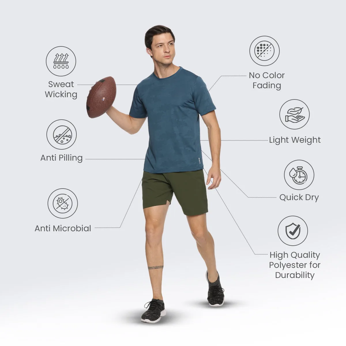 Men  Breathable Jacquard designed Training T-shirt