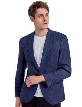 Men's Casual Suit Jacket Sports Coat Business Suit One Button, 020-Navy
