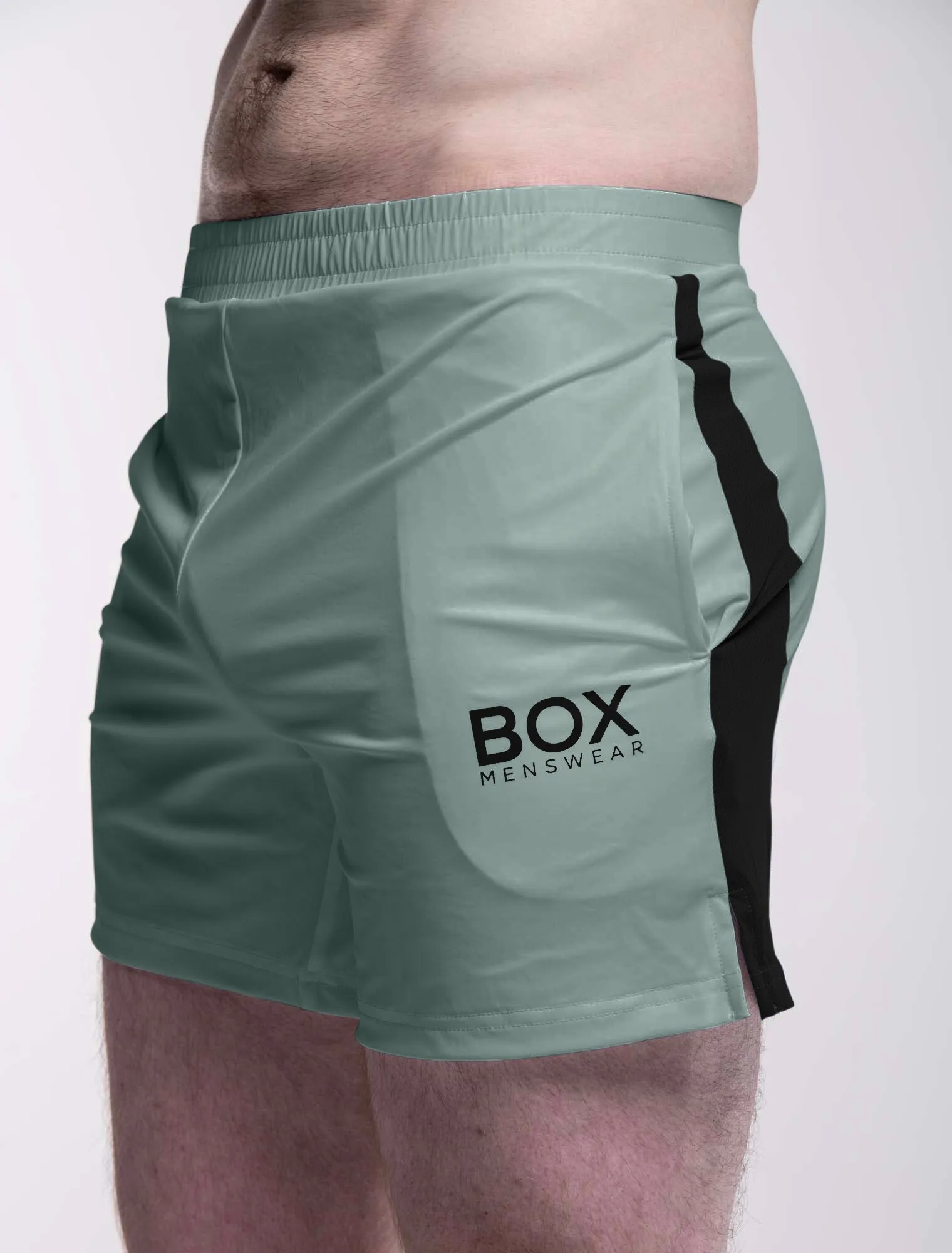 Mesh Panel Sports Shorts - Amazonite