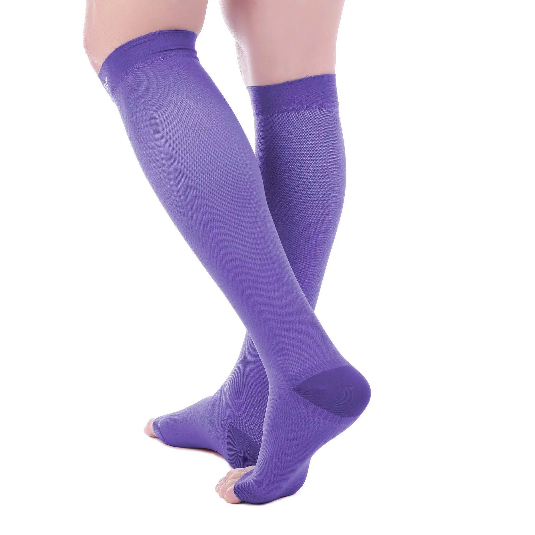 Open Toe Compression Socks 20-30 mmHg VIOLET by Doc Miller