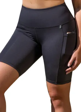 Recycled High Waisted Bike Shorts with Phone Pockets