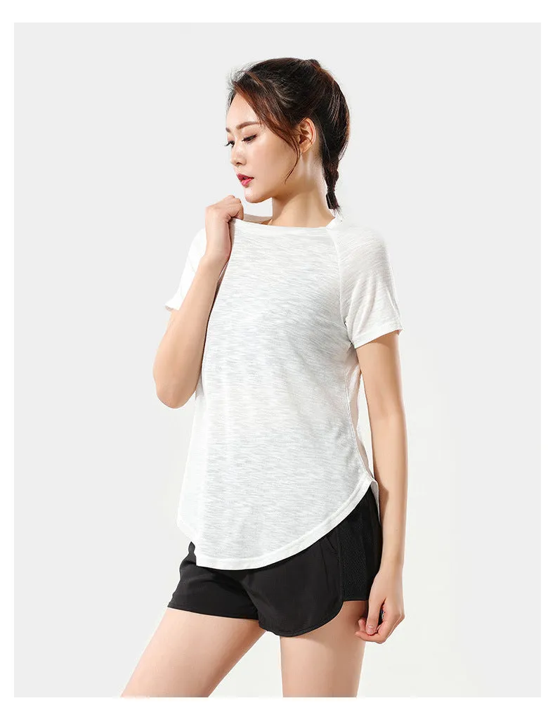 Sidiou Group Anniou Women Running T Shirt Casual Workout T-shirt Quick Dry Breathable Fitness Sports T-shirts