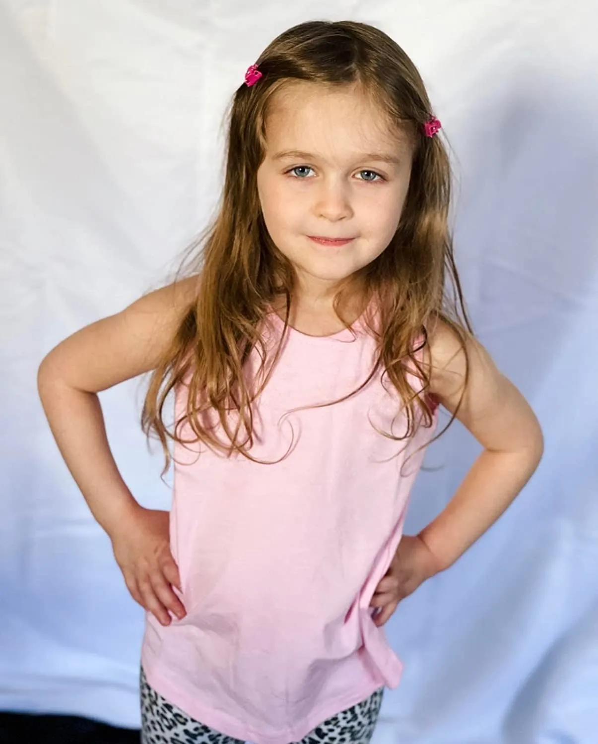 Size 6 - 7 Years Pink Trendy Summer Sleeveless Crewneck Tank Top