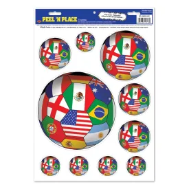 Soccer Party Peel 'N Place Clings - International (6 per Package)