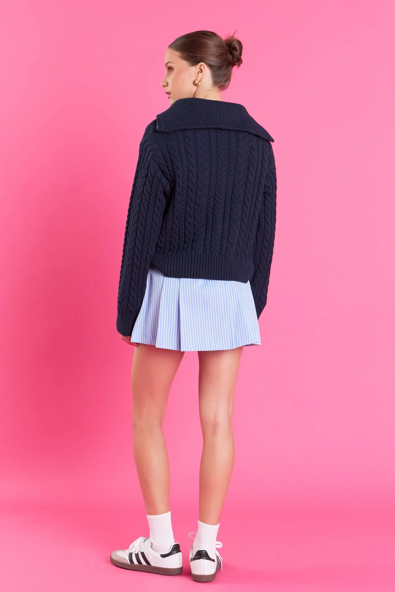 Stripe Mini Pleated Skort