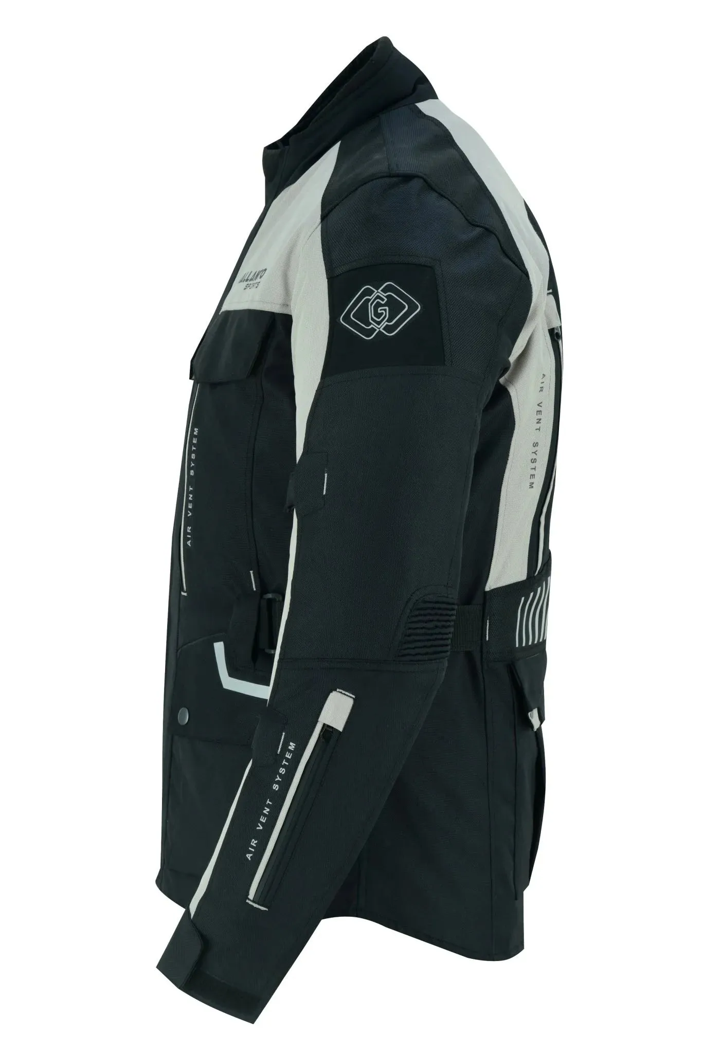 Textile Black & Orange Biker Long Motorcycle Jacket