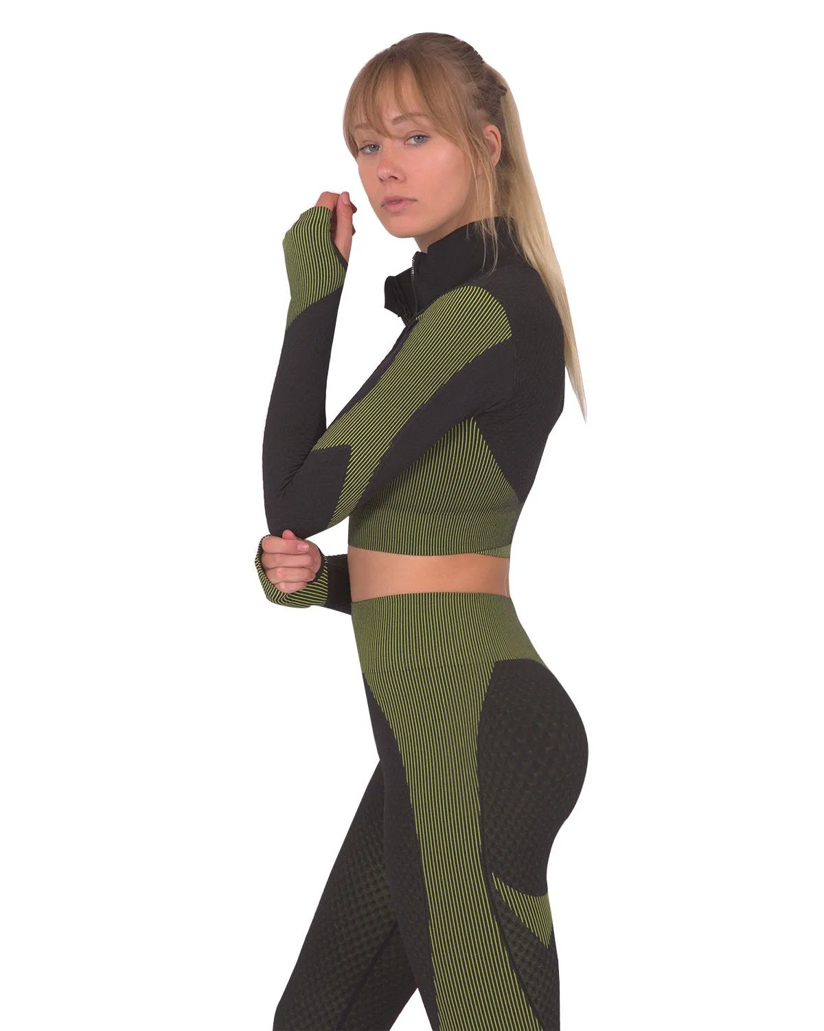 Trois Green Seamless Sports Jacket