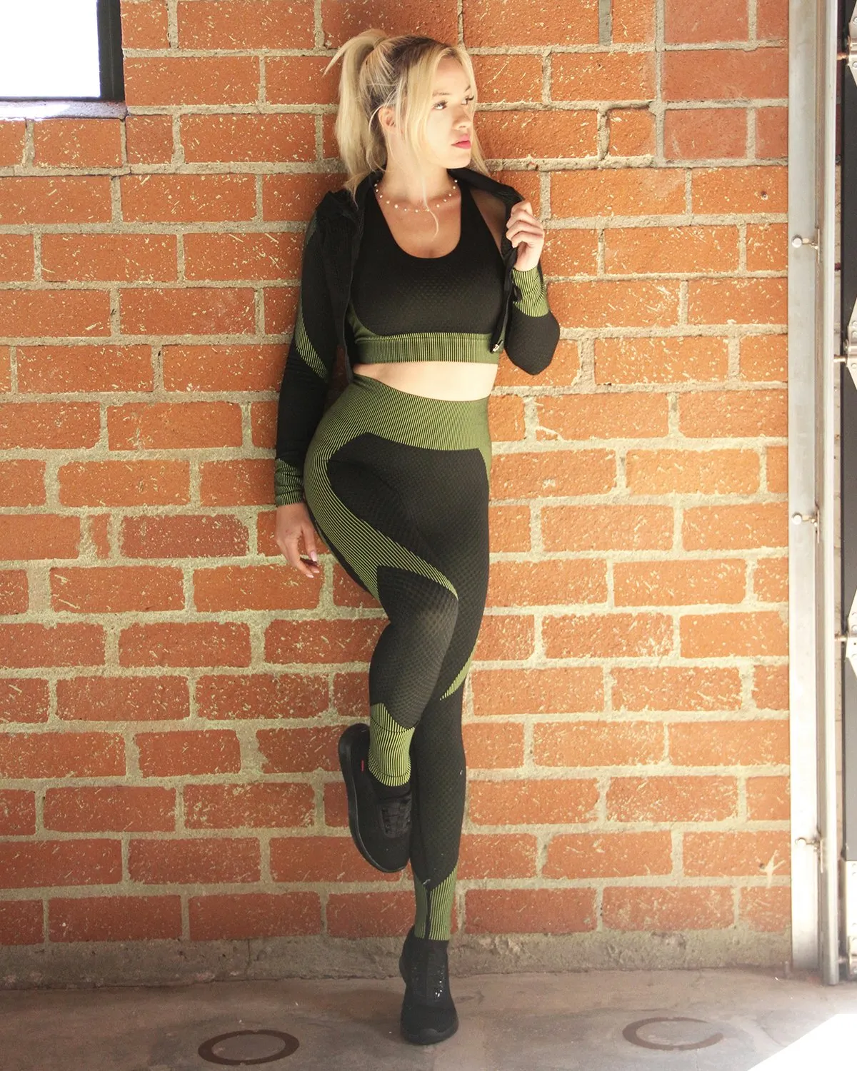 Trois Green Seamless Sports Jacket