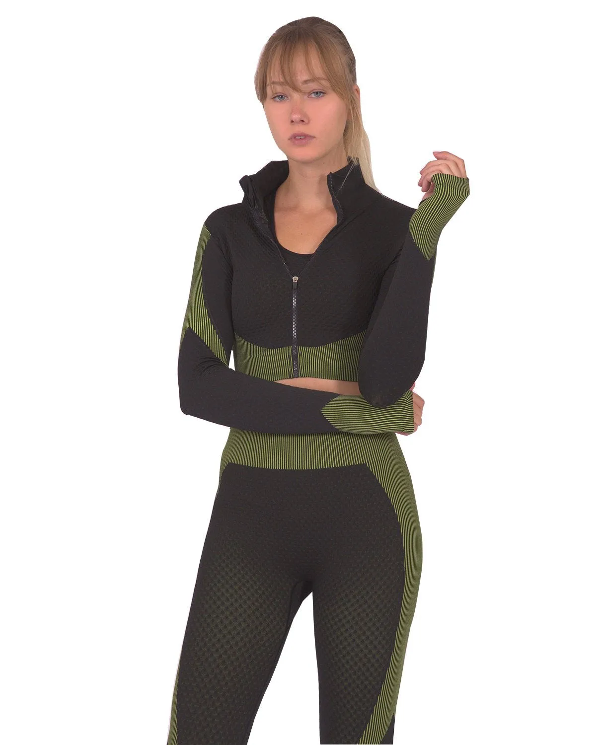 Trois Green Seamless Sports Jacket