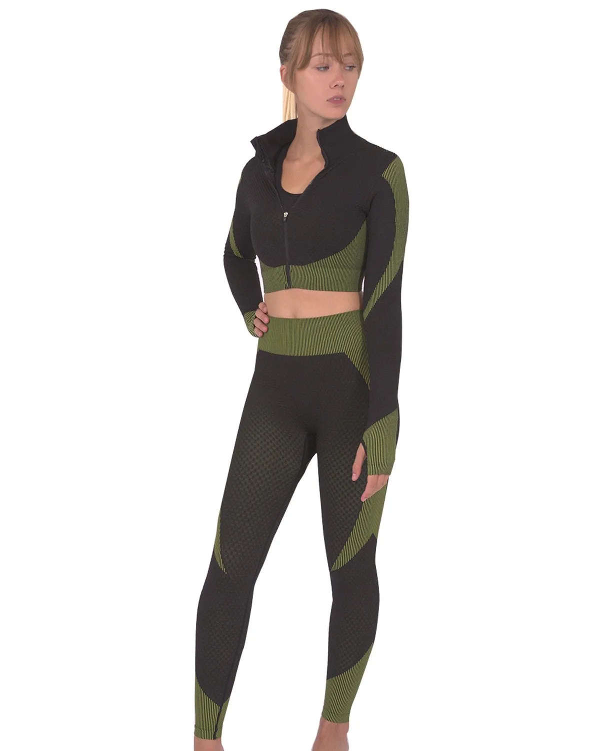 Trois Green Seamless Sports Jacket