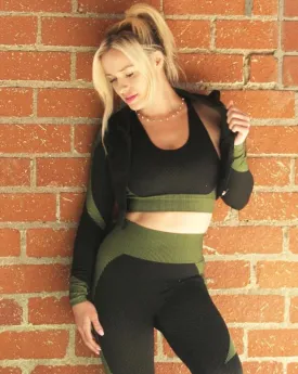 Trois Green Seamless Sports Jacket