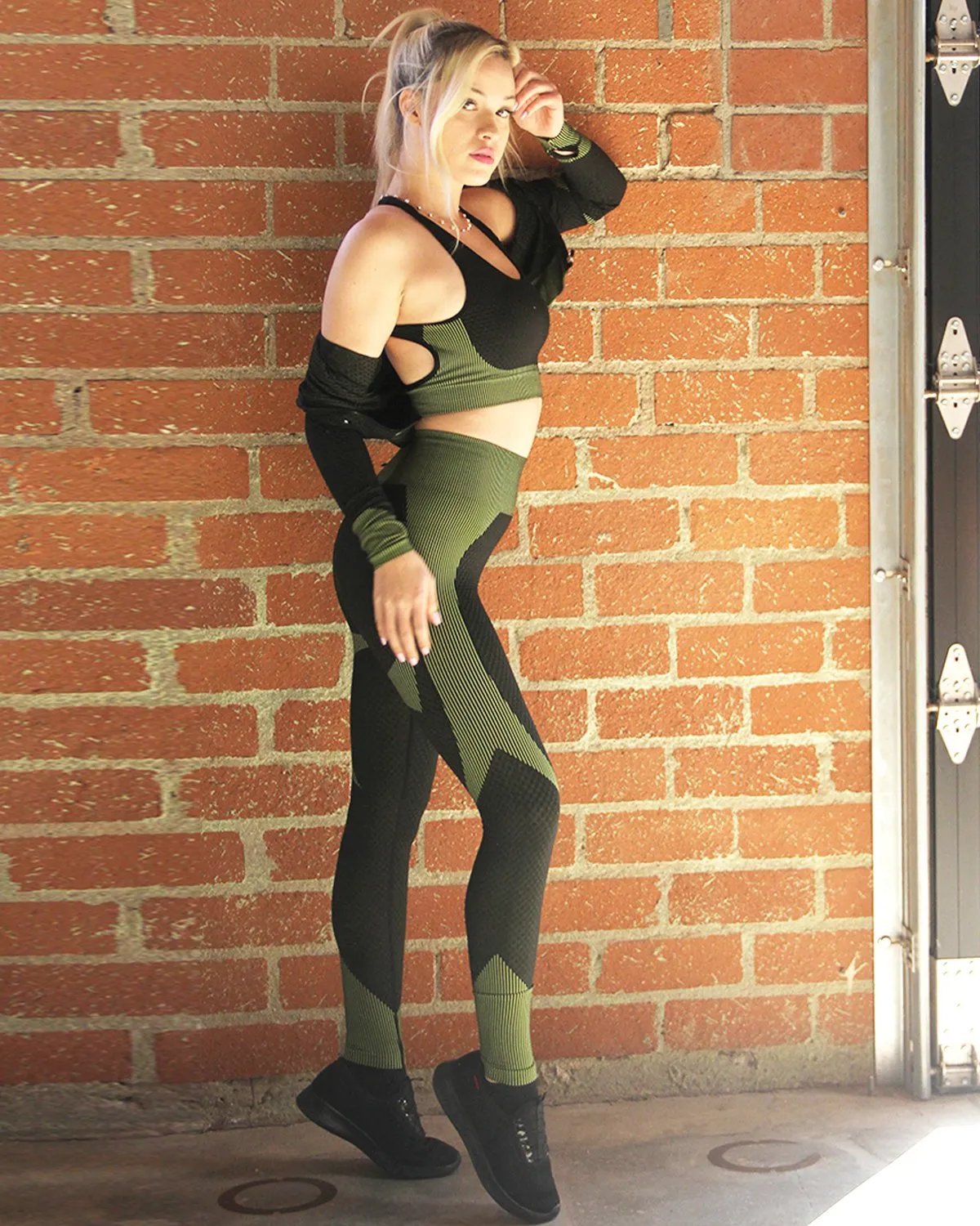 Trois Green Seamless Sports Jacket