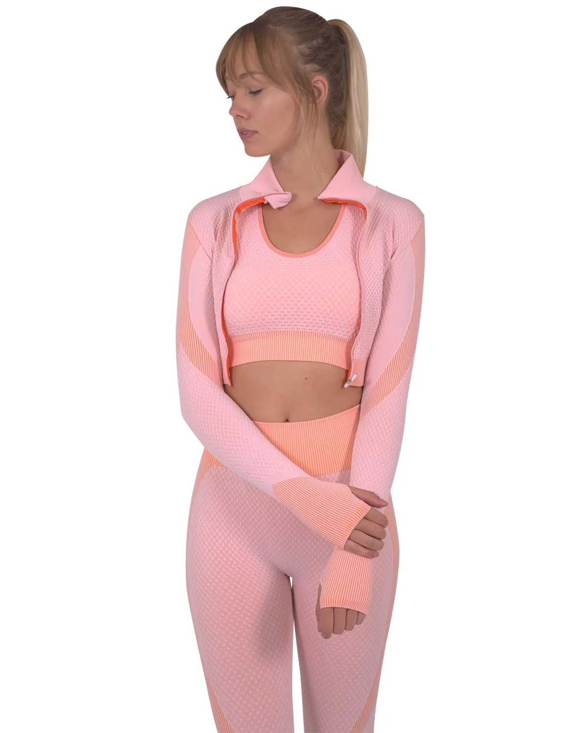 Trois Pink Seamless Sports Jacket