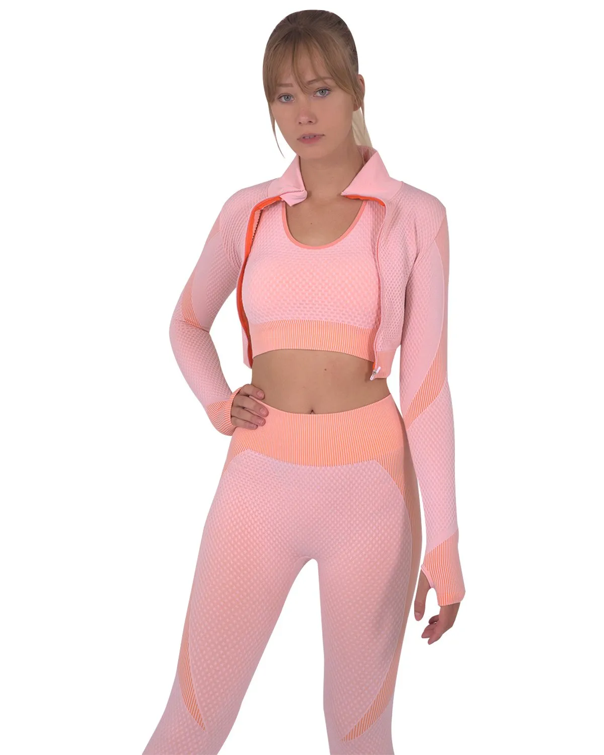 Trois Pink Seamless Sports Jacket