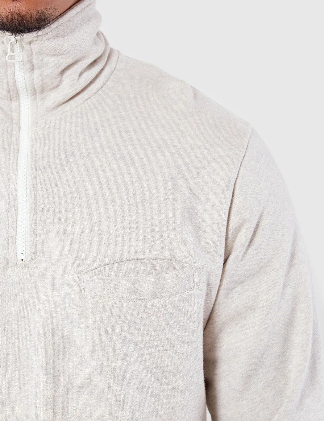 Universal Works 1/4 Zip Sweatshirt - Sand Marl