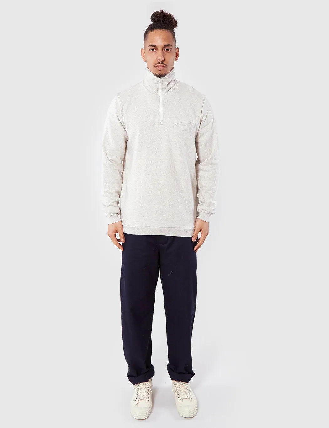 Universal Works 1/4 Zip Sweatshirt - Sand Marl