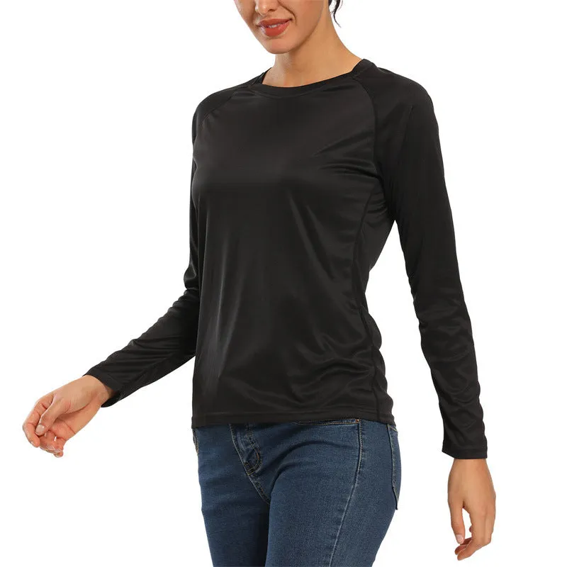 Wholesale High Quality UPF 50  Women Anti UV Long Sleeve T-Shirt Loose Gym Yoga Top Sun Protection Outdoor Sports Running T-Shirts