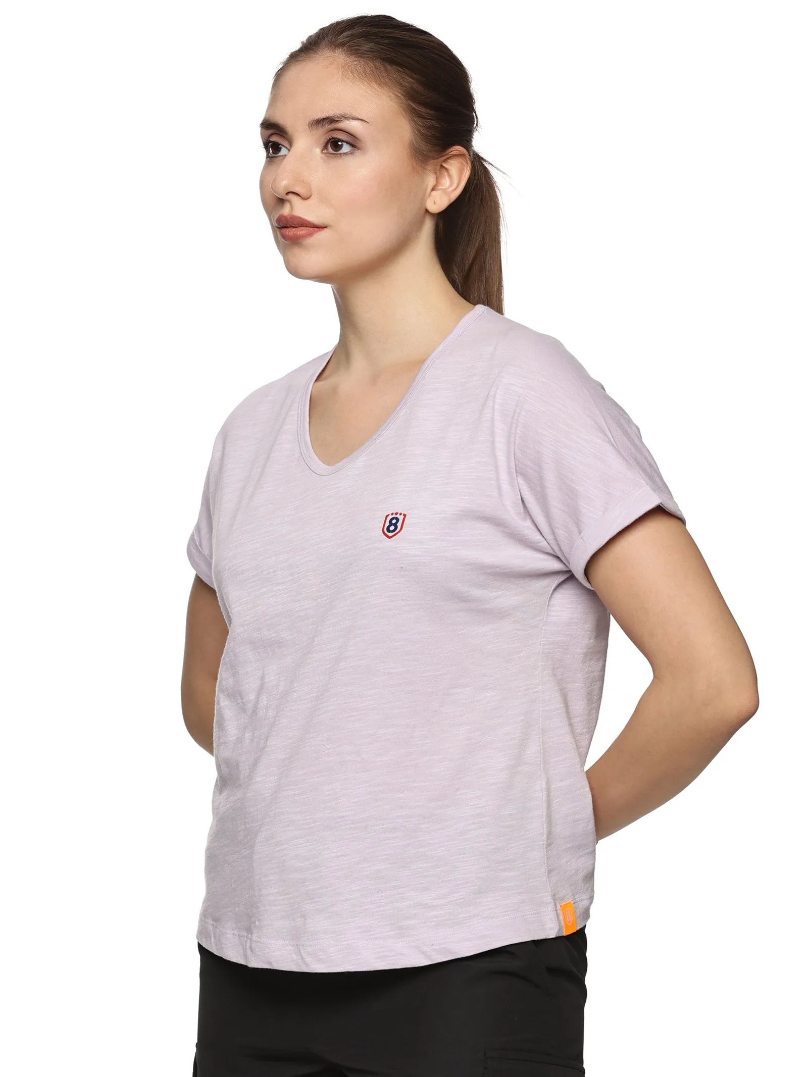 Women 100% organic cotton mega sleeve top (Lilac)