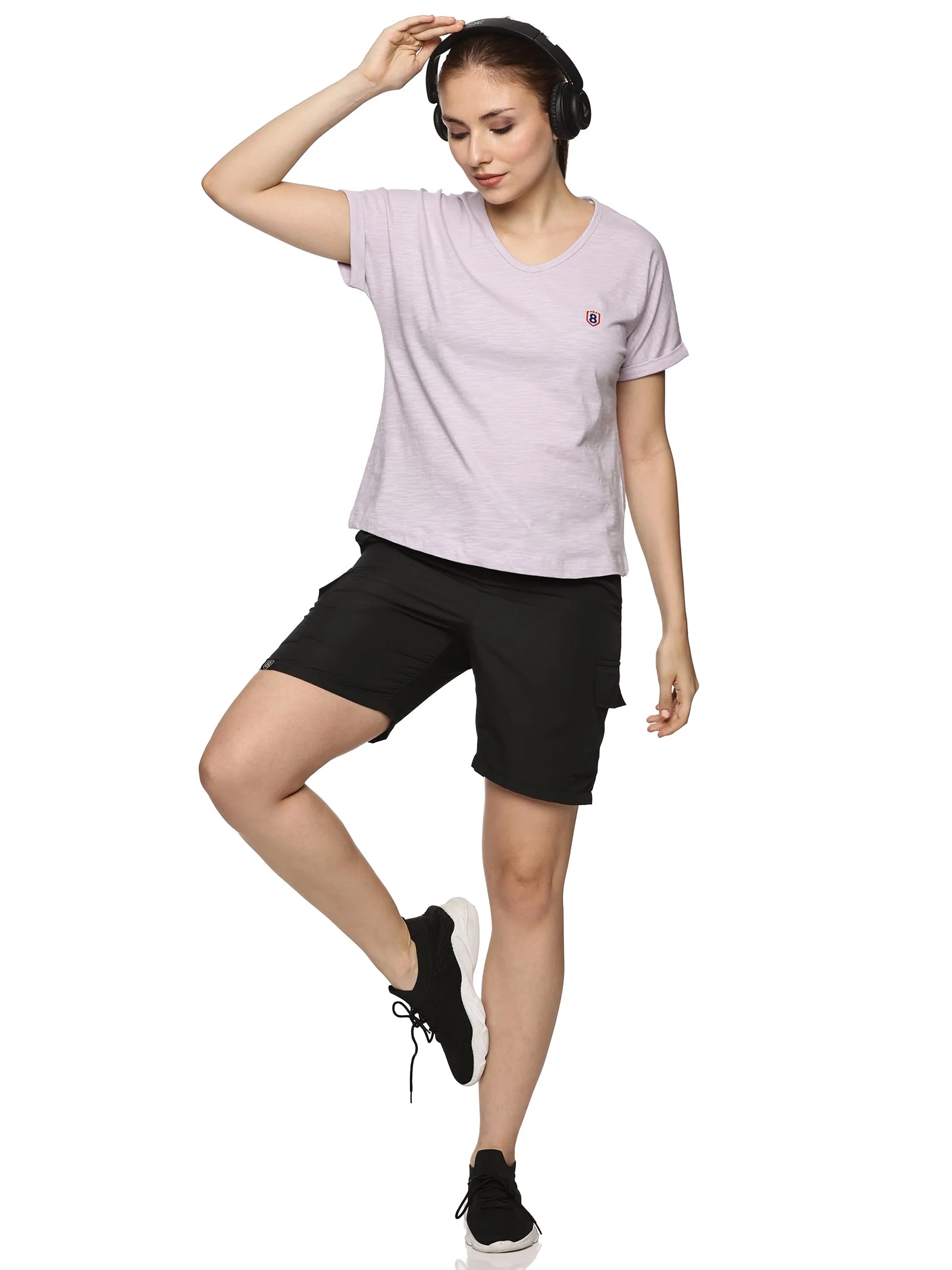 Women 100% organic cotton mega sleeve top (Lilac)