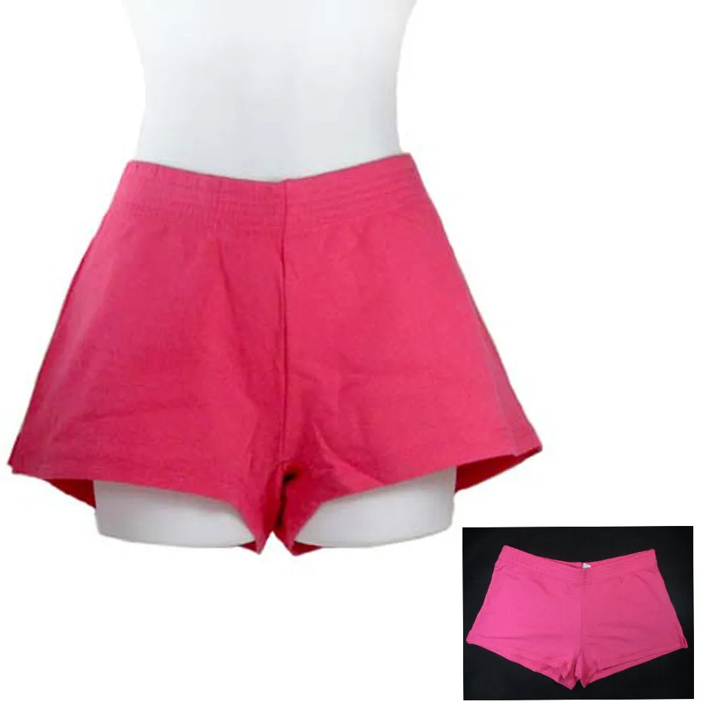 Womens Athletic Sweat Short Casual Lounge Sport Gym Walking Beach Cotton Pink L