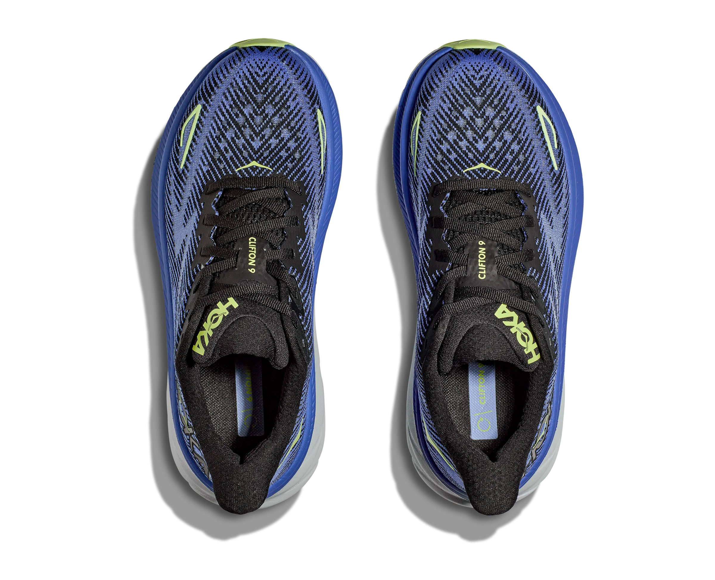 Women's Hoka Clifton 9 Color: Black / Stellar Blue