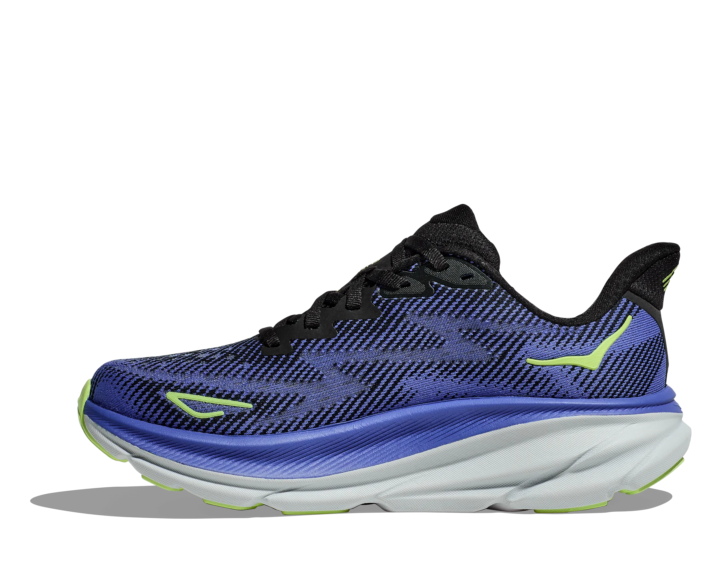Women's Hoka Clifton 9 Color: Black / Stellar Blue